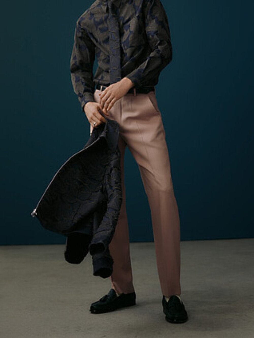 BNWT AW25 ECOLE DE PENSEE OLD ROSE BRUSHED WOOL PANTS 42